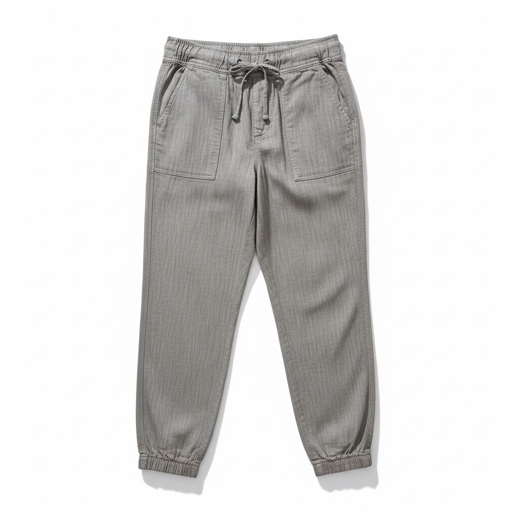 NWOT GAP Size Small High Rise Elastic Waist/Ankle Gray Chambray Utility Joggers - Picture 2 of 7